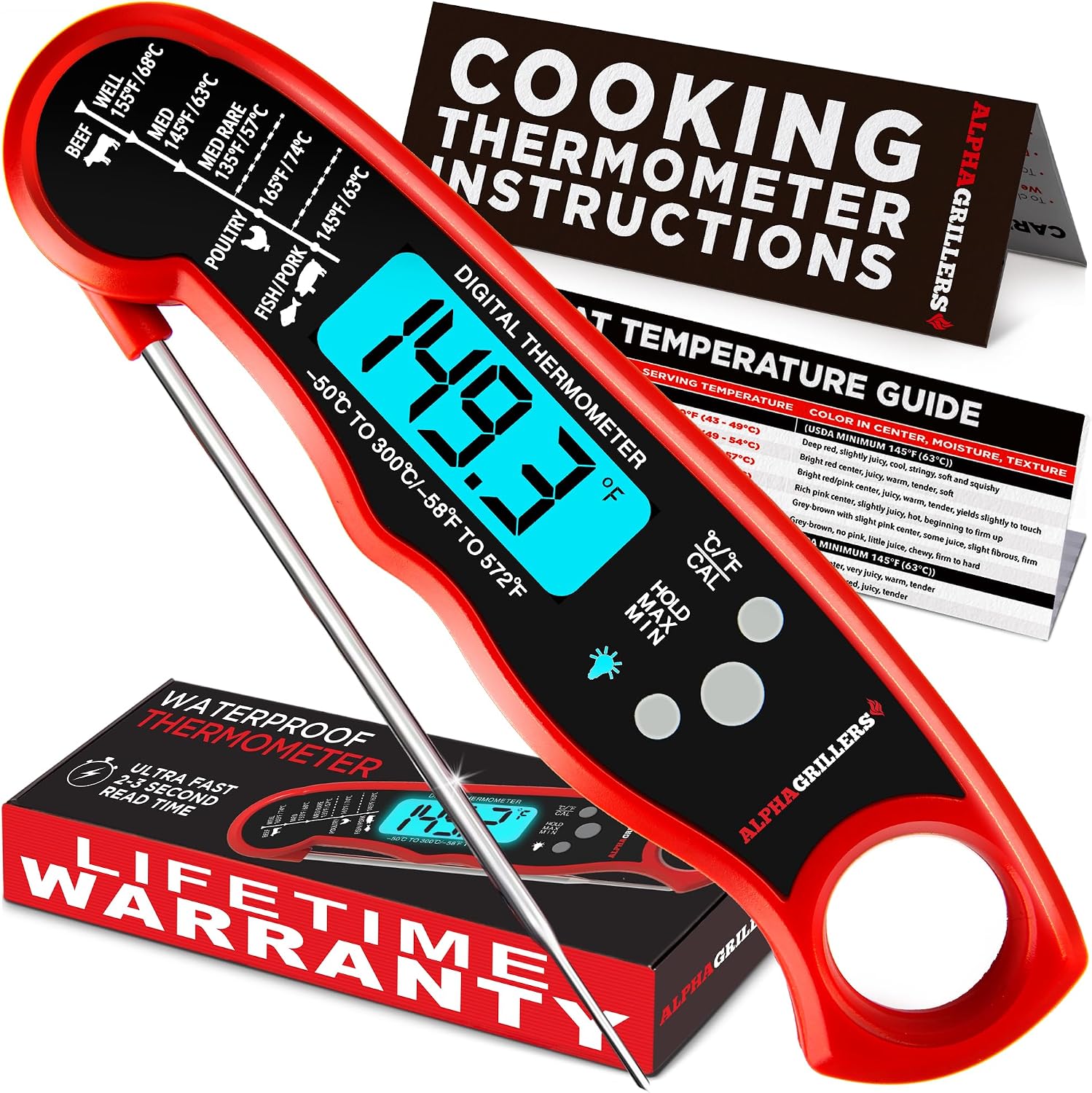 Alpha Grillers Instant-Read Meat Thermometer