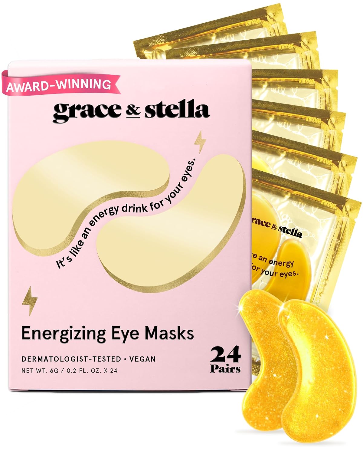 grace & stella Under-Eye Patches (24 pairs, Gold)