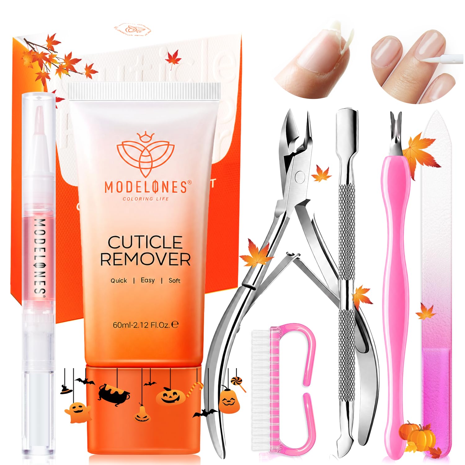 Modelones Cuticle Remover Kit with Trimmer & Pusher