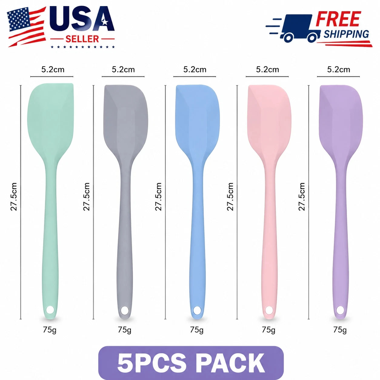 Food Grade Silicone Baking Spatula Set 2/5PCS Heat Resistant Non-Stick Kitchen