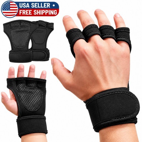 Weight Lifting Gloves Wrist Wraps Non Slip Palm Guards Gym Fitness Training USA