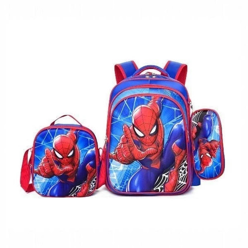 Kids 3-Piece School Backpack Set Lunch Bag Pencil Case Cartoon Design