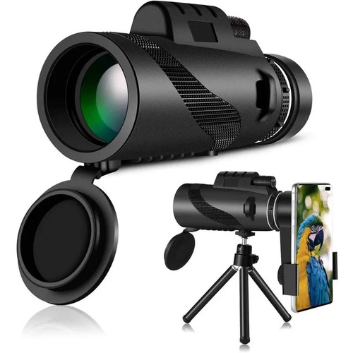 80x100 Monocular Telescope HD Waterproof with Phone Adapter for Hiking Camping