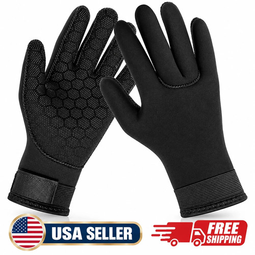 Neoprene Diving Gloves Anti Slip Thermal Wetsuit Gloves Adjustable Strap Large