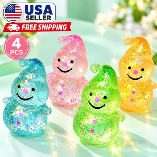 Christmas Tree Snowman Squishy Toy Rubber Stress Relief Fidget Holiday Gift