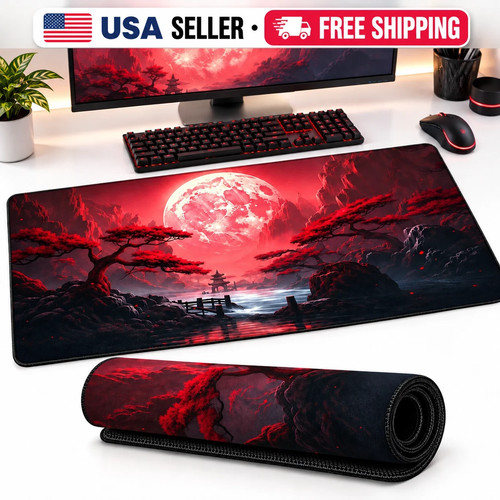 XXL Gaming Mouse Pad 900x400x2mm Waterproof Non-Slip Desk Mat Sewn Edge
