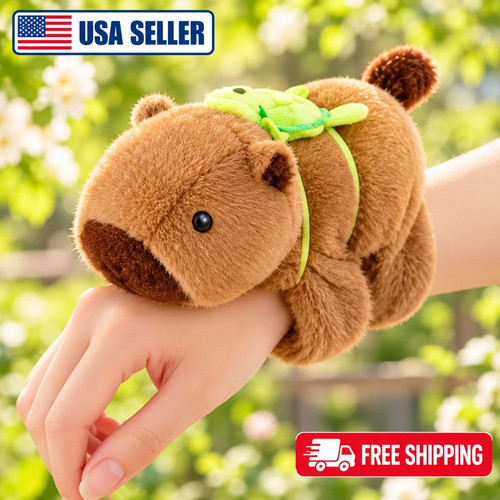 Cute Capybara Plush Wristband Toy Animal Bracelet Soft Stuffed Kids Gift 20cm